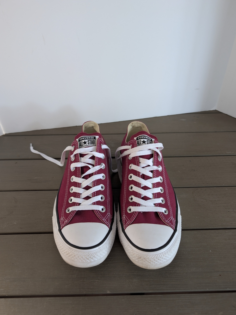 Converse All Star Low Top Sneakers - Burgundy with White
